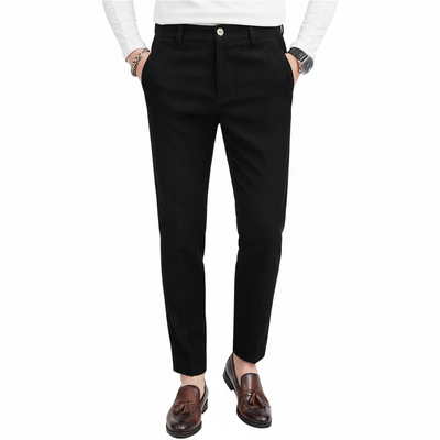 Helge | Herre Stilfulde Slim-Fit Sorte Bukser Mænd