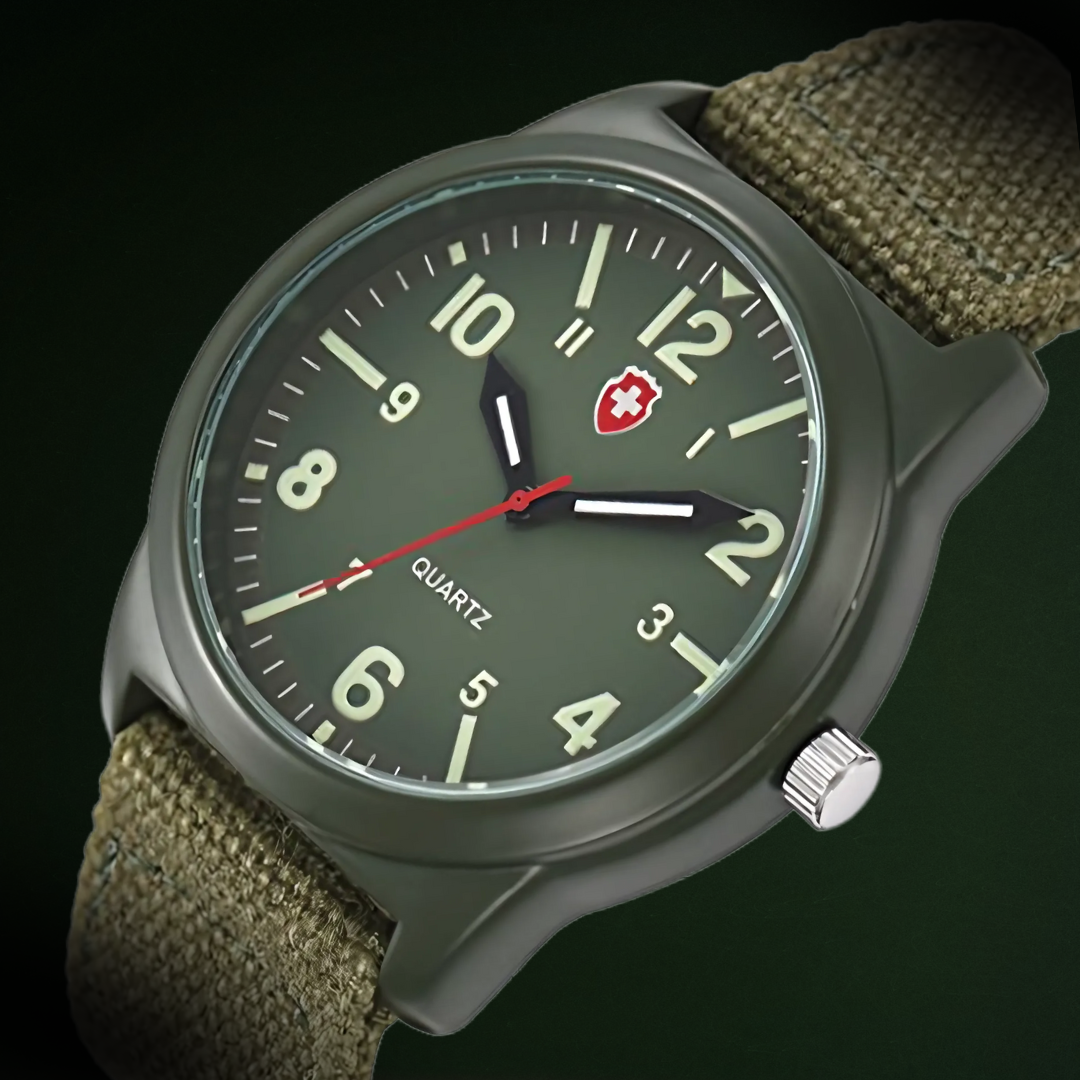 Casual udendørs digitalt sportsur – robust herre sportsur med kvarts og militær‑inspireret design