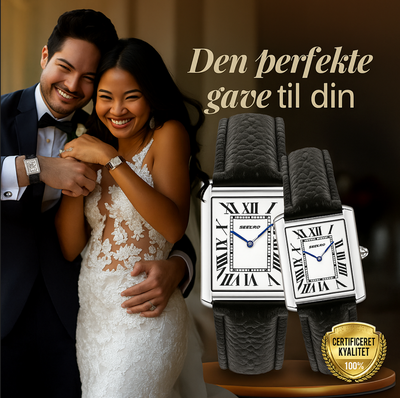 Stilfuldt firkantet par ur – klassisk analogt kvarts herreur & dameur, romantisk parur sæt