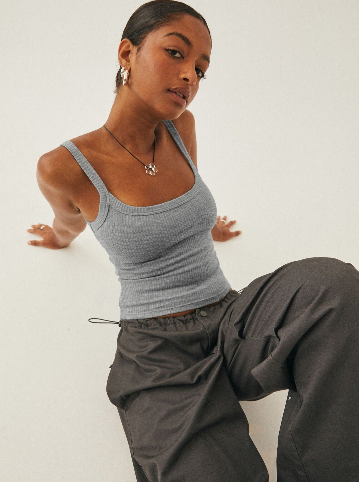 Anke | Casual Ribbed Tank Top with Round Neck Dame Top